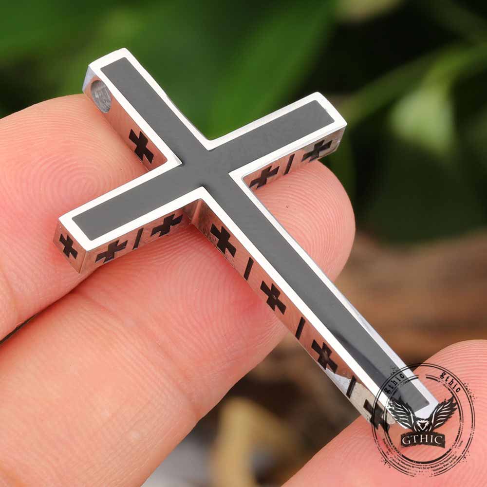 Vintage Multiple Cross Pendant in Stainless Steel