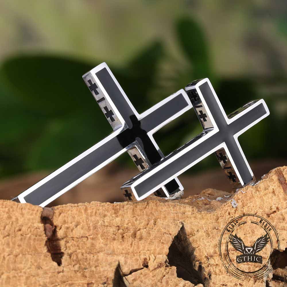 Vintage Multiple Cross Pendant in Stainless Steel