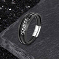 Vintage Octagonal Star Stainless Steel Leather Bracelet
