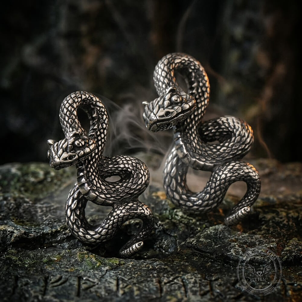 Vintage Python Stainless Steel Snake Pendant