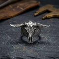 Vintage Ram Horn Skull Stainless Steel Ring