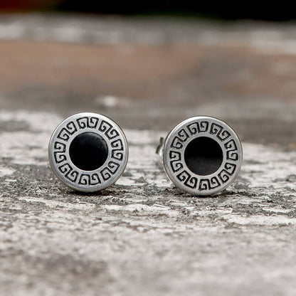 Vintage Roman Numeral Stud Earrings in Stainless Steel
