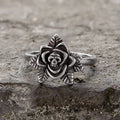 Vintage Rose Skull Stainless Steel Ring