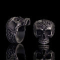 Vintage Skull Warrior Sterling Silver Gothic Ring