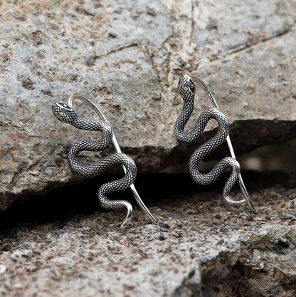 Vintage Snake Stainless Steel Ear Climber Cuffs