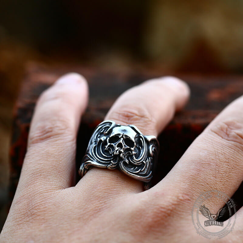 Vintage Spindrift Stainless Steel Skull Ring