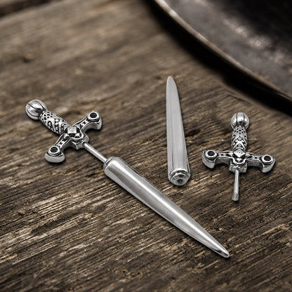 Vintage Sword Design Stud Earrings in Stainless Steel