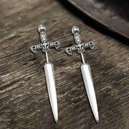 Vintage Sword Design Stud Earrings in Stainless Steel