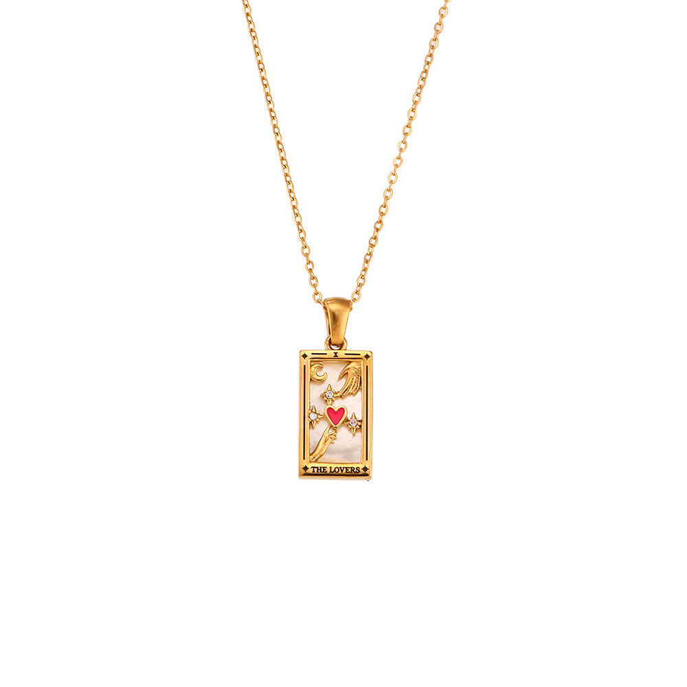 Vintage Tarot Card Necklace in Stainless Steel