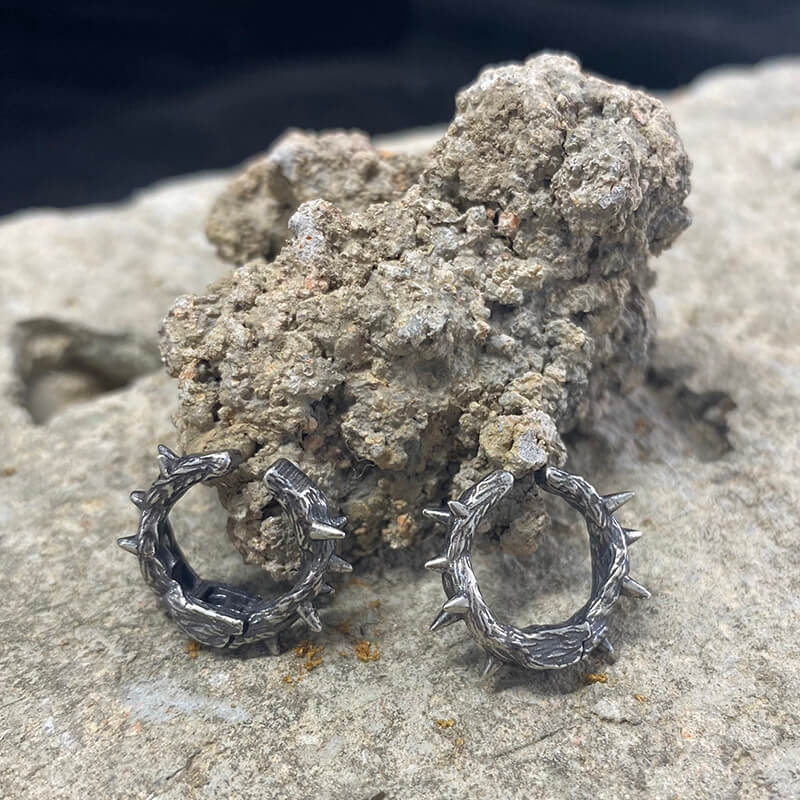 Vintage Thorns Stainless Steel Ear Clips