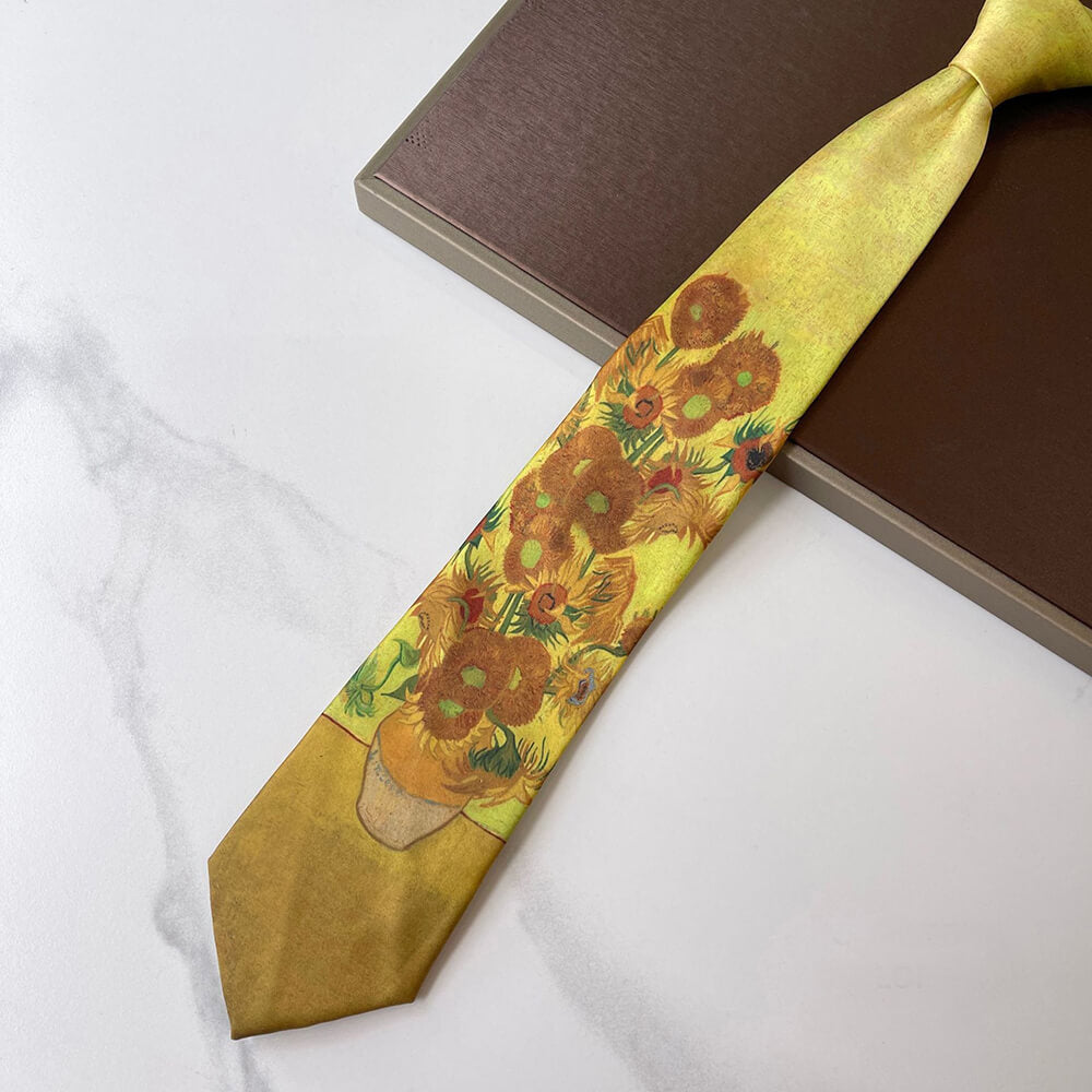 Vintage Van Gogh Oil Painting 8cm Starry Night Tie