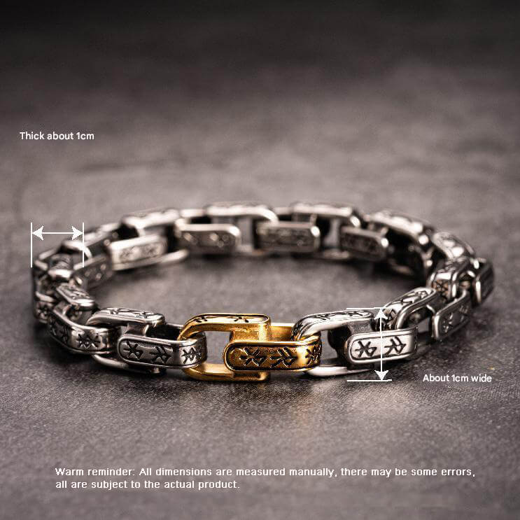 Vintage Viking Dawnbreak Rune Bracelet in Stainless Steel