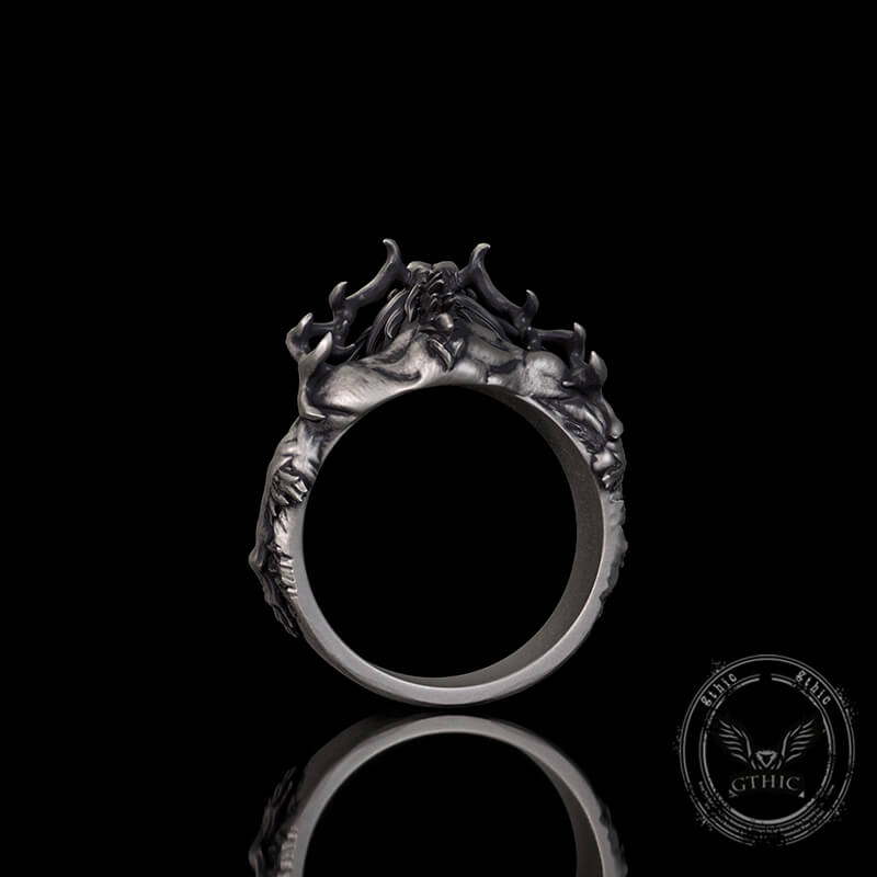 Vintage Wendigo Skull Sterling Silver Ring