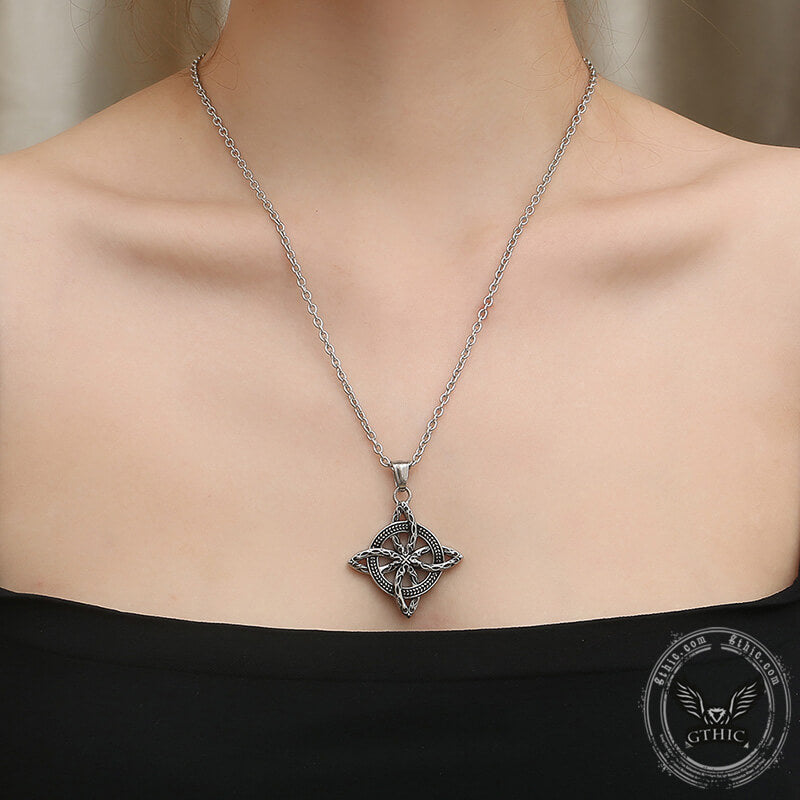 Vintage Witch’s Knot Pendant in Stainless Steel