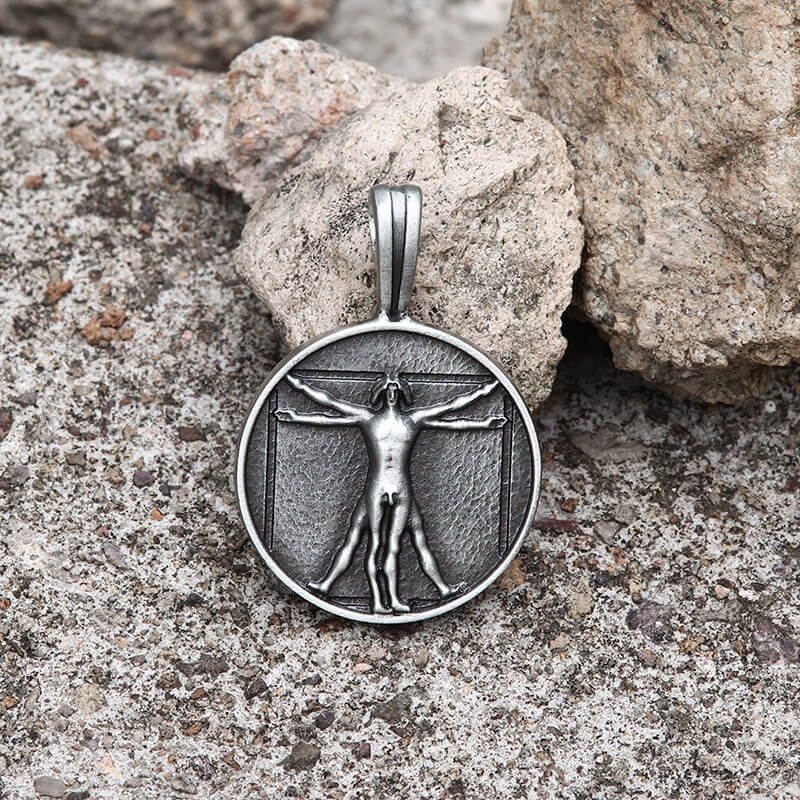 Vitruvius Man Pure Tin Necklace