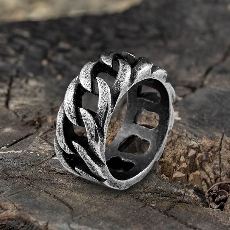 Weave Pattern Ring in Stainless Steel