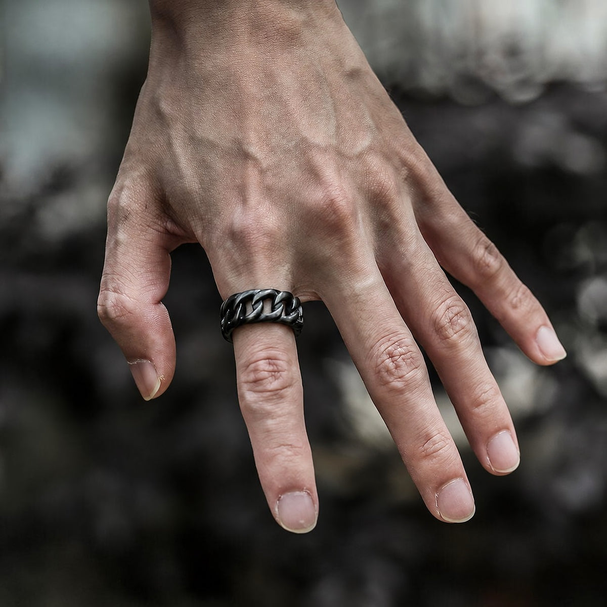 Weave Pattern Ring in Stainless Steel