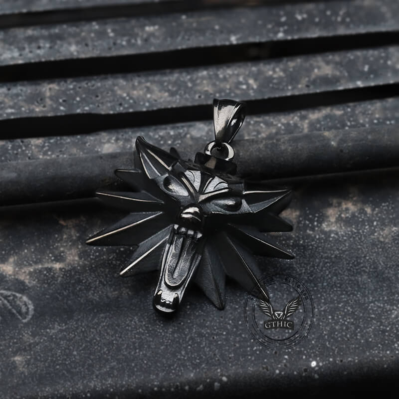 Wild Hunt Wolf Head Pendant in Stainless Steel