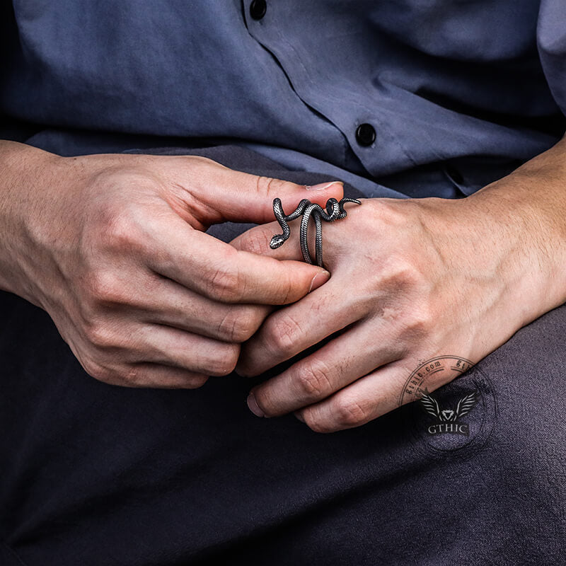 Wild Snake Animal Ring in Stainless Steel