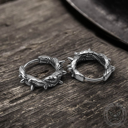 Winding Thorns Earrings in Stainless Steel