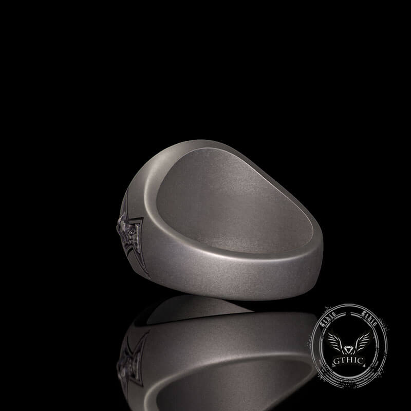 Witch Demon Lightning Skull Sterling Silver Ring