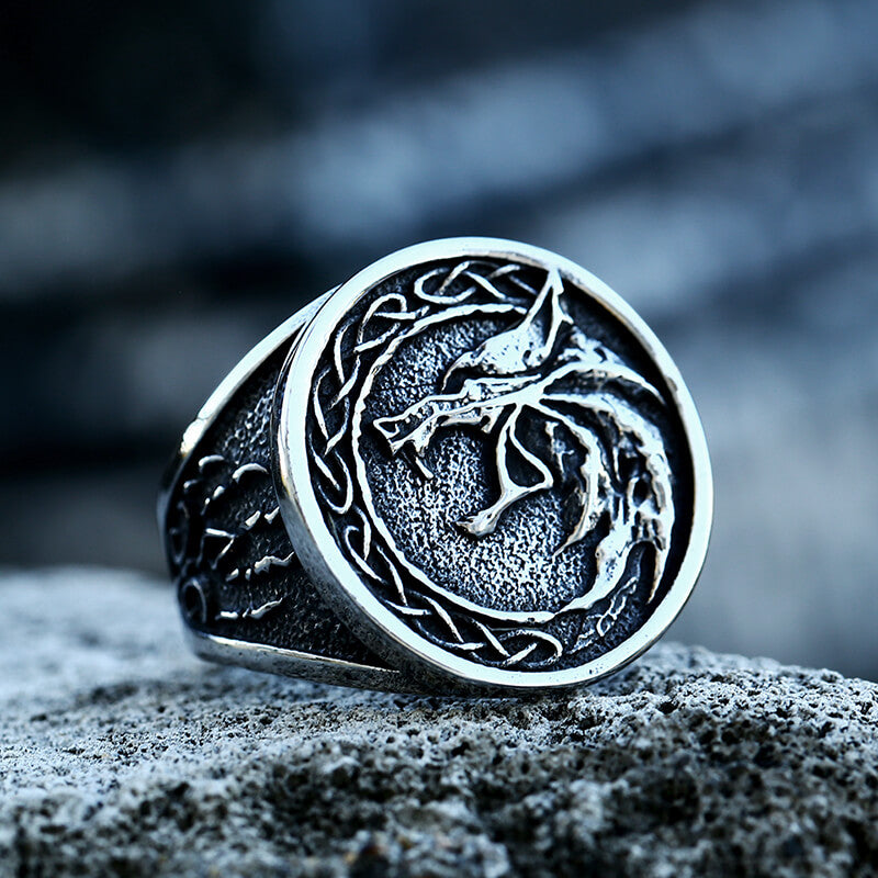 Witcher Wolf Viking Ring in Stainless Steel