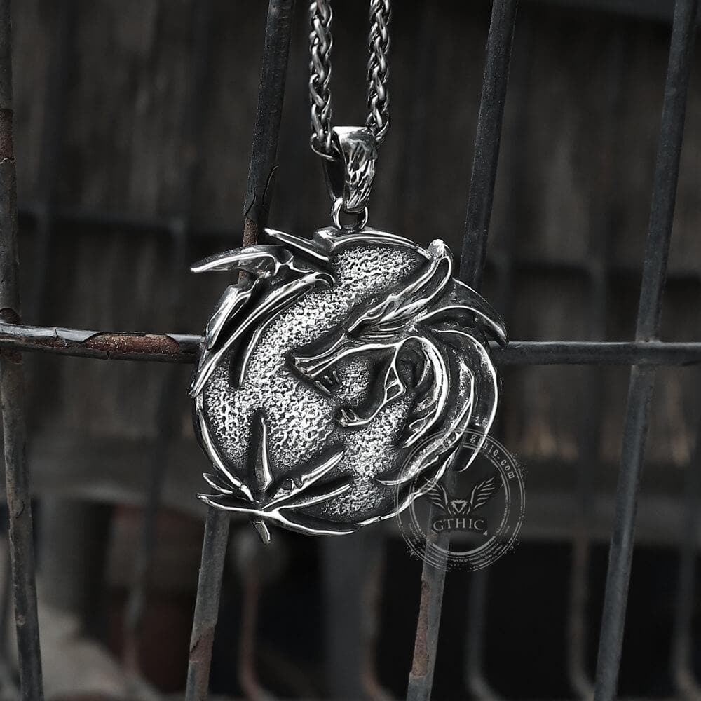 The Medallions Stainless Steel Wolf Pendant