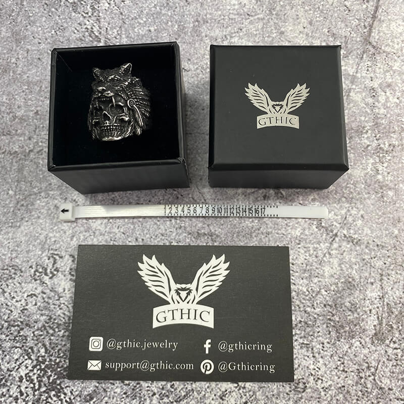 Wolf Head Stainless Steel Skull Ring