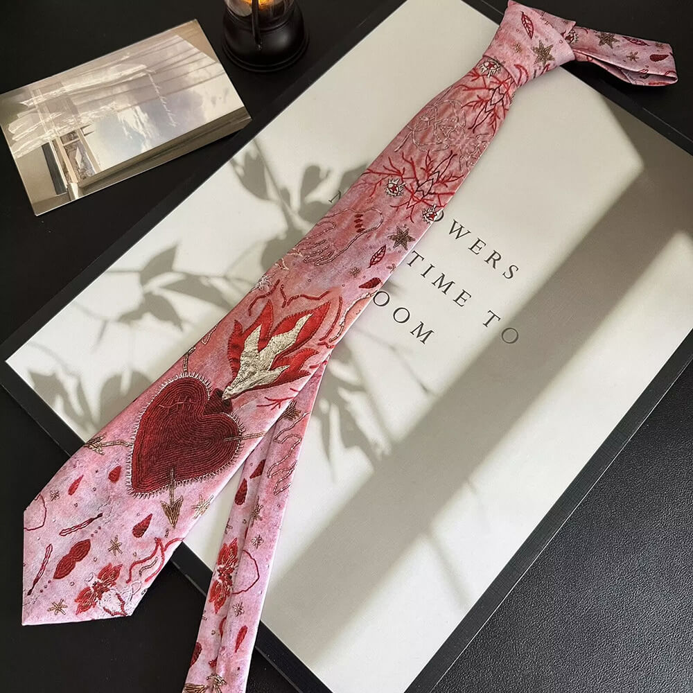 Y2K Plant Animal Print Casual Hand-Tied Tie