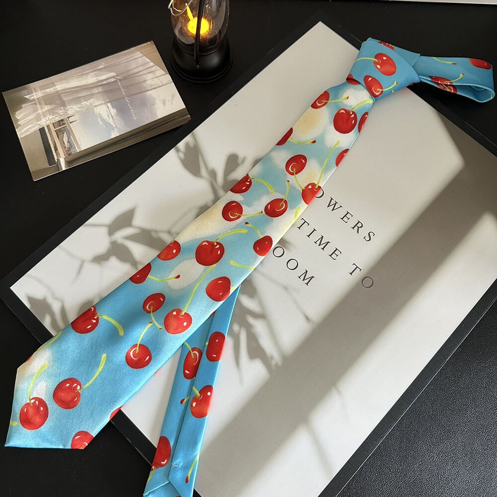 Y2K Plant Animal Print Casual Hand-Tied Tie